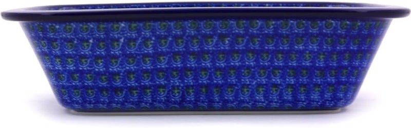 Polmedia Polish Pottery طبق خبز مستطيل من الفخار البولندي الأصلي بتصميم الخشخاش الأزرق مصنوع يدويًا في بولسوافياك بولندا بواسطة سيراميكا أرتيستشنا شهادة الأصالة - Image 3