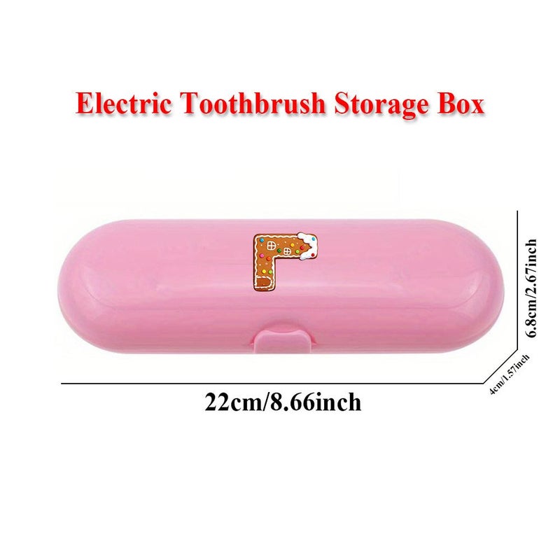 Color E Portable Travel Toothbrush Box Dustproof Case With Initial Letter Pattern Design - Image 2