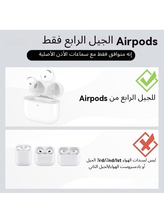 حافظة شحن لاسلكية لسماعات AirPods من الجيل الرابع، حافظة شاحن بديلة مع زر إقران بلوتوث، متوافقة مع سماعات AirPods، حافظة شاحن فقط، لا تتضمن سماعات أذن - Image 2