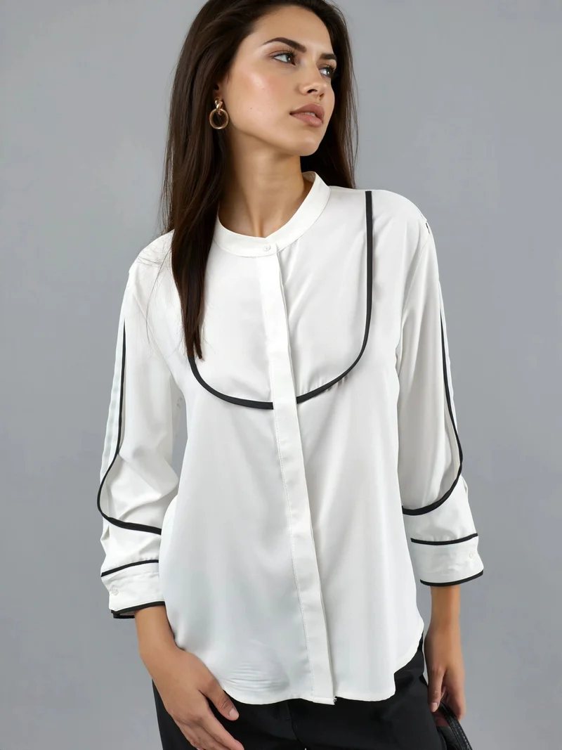 HICCUP Contrast Seam Detail Blouse
