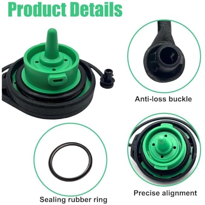 rayihni NALACAL Gas Cap Gas Cap Cover Car Accessories Fuel Cap Tightly Sealed Waterproof and Dustproof Inner Cover Fuel Filler Tank Cap Replacement Parts for 8K0201550N 3C0201550N 3C8201550E 5C0201550T - Image 3