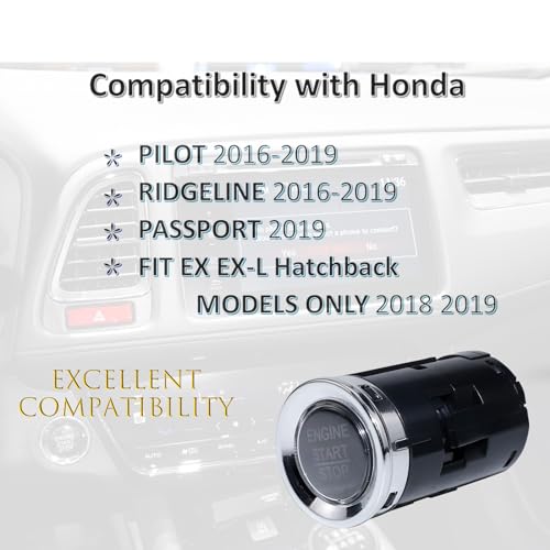 MANATEE 35881-TG7-A03 Ignition Starter Start Stop Button Switch Replacement for Honda Pilot 2016-2019 1.5L Honda Ridgeline 2017-2019 3.5L 35881-TG7-702 35881TG7A03 Push Button One-Button Switch - Image 3