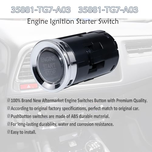 MANATEE 35881-TG7-A03 Ignition Starter Start Stop Button Switch Replacement for Honda Pilot 2016-2019 1.5L Honda Ridgeline 2017-2019 3.5L 35881-TG7-702 35881TG7A03 Push Button One-Button Switch - Image 4