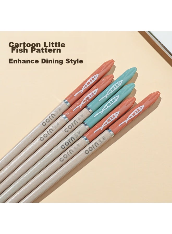Corn Children's Alloy Chopsticks For Primary School Students, Cute Kindergarten And Home Use, Antibacterial And Heat-resistant, For Ages 6-12, Short Chopsticks - Image 2
