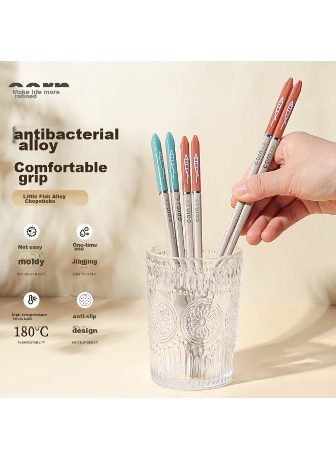 Corn Children's Alloy Chopsticks For Primary School Students, Cute Kindergarten And Home Use, Antibacterial And Heat-resistant, For Ages 6-12, Short Chopsticks - Image 5