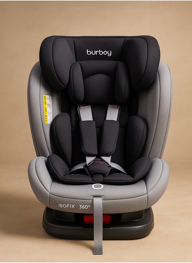 بورباي مقعد سيارة أطفال Burbay Grand دوار 360 درجة مع قاعدة أيزوفيكس - ثورة في راحة طفلك وسلامته  - Image 1