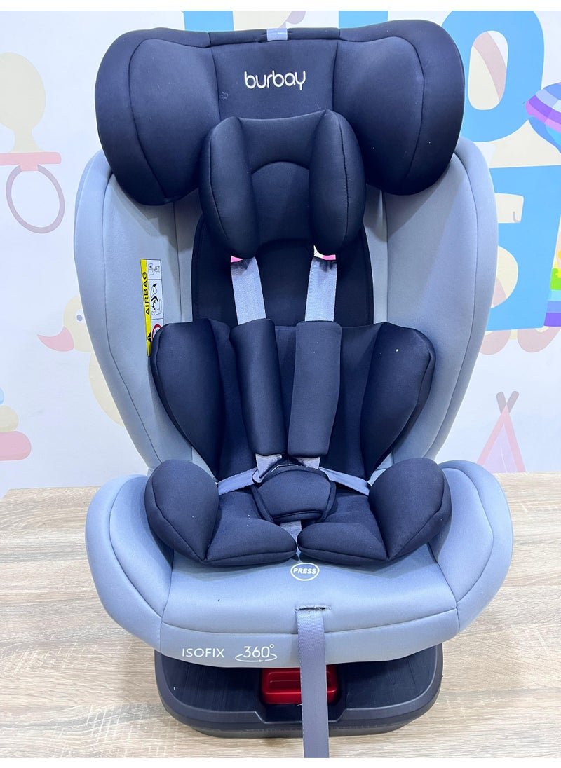 بورباي مقعد سيارة أطفال Burbay Grand دوار 360 درجة مع قاعدة أيزوفيكس - ثورة في راحة طفلك وسلامته  - Image 2