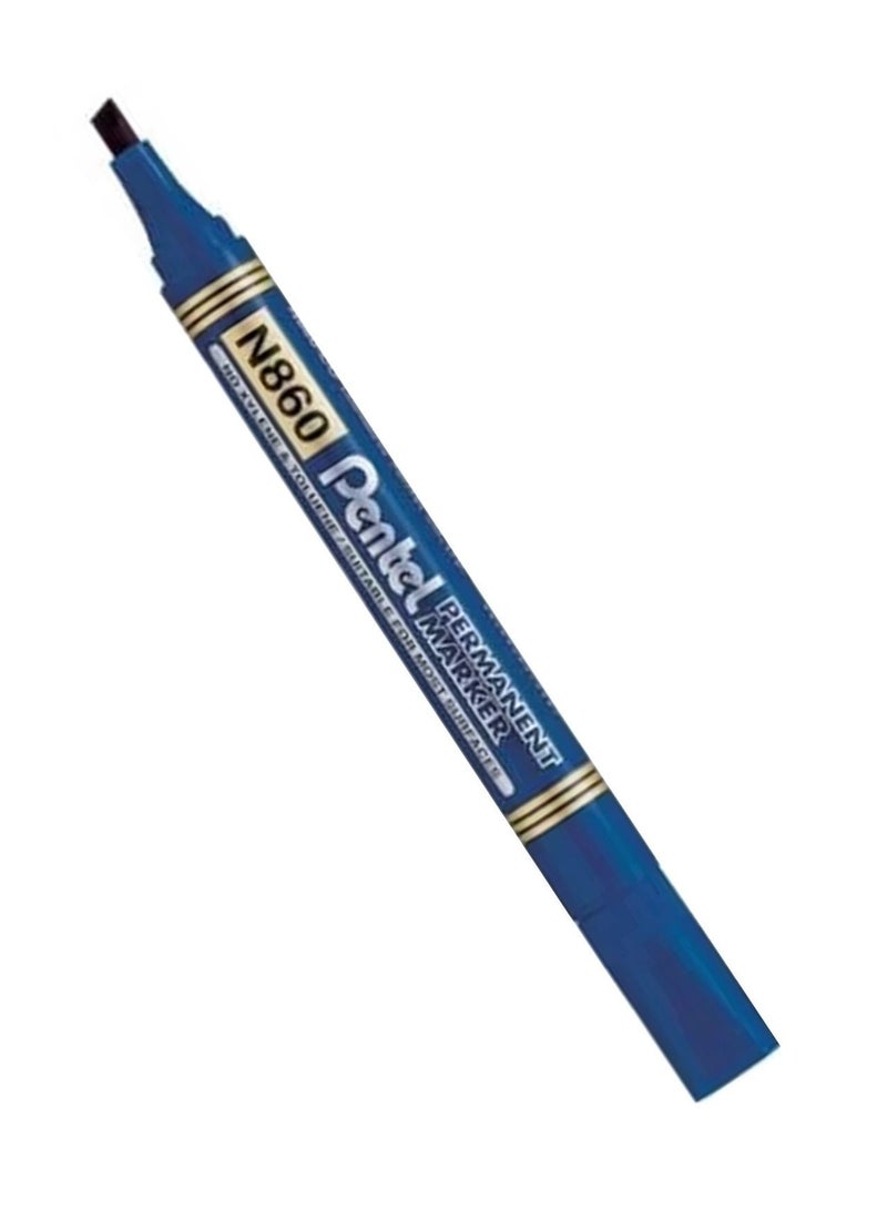 Pentel 12-Piece Permanent Marker Chisel Tip Blue Ink - Image 2