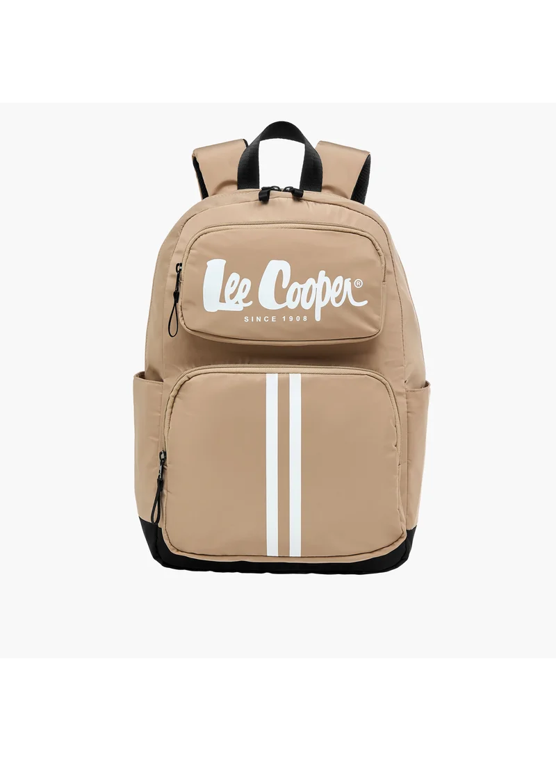 لي كوبر Lee Cooper Logo Print Backpack with Adjustable Shoulder Straps