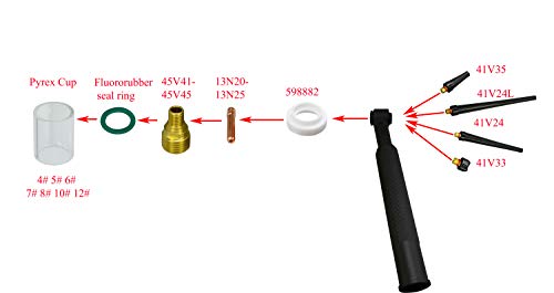 RIVERWELD TIG Collets 13N23 3/32" & 2.4mm Orifice Fit DB PTA SR WP 9 20 25 TIG Welding Torch Pack of 10 - Image 3
