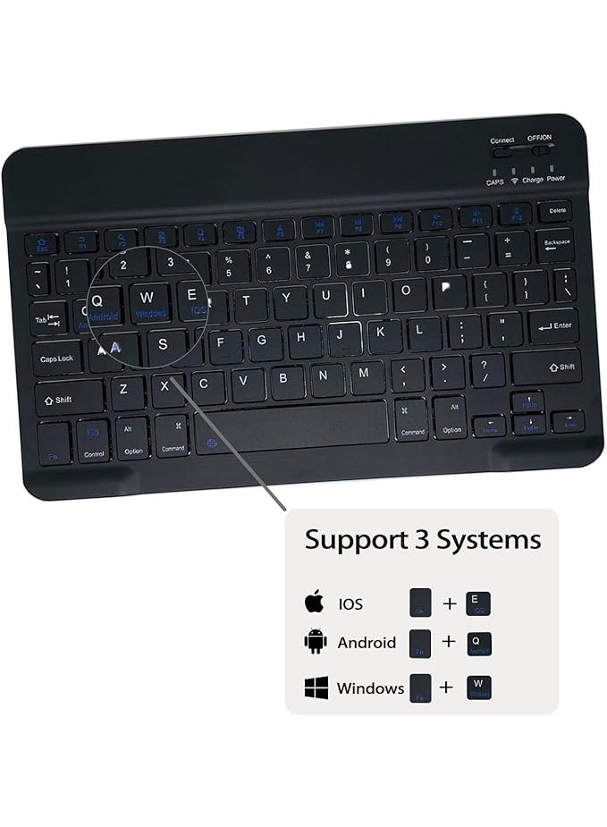 Spanish Ñ Keyboard Case for Xiaomi Redmi Pad SE, Premium Leather Smart Case with Magnetically Detachable Bluetooth Keyboard QWERTY Design Compatible with Redmi Pad SE 11 Inch 2023 - Image 3