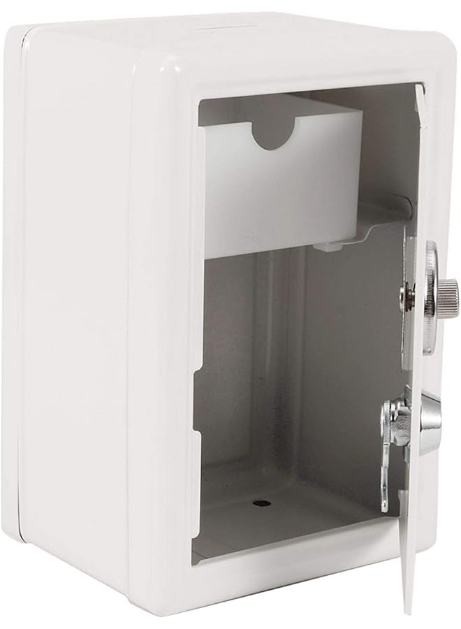 إيروريكس صندوق أمان آمن مع مفتاحين وكلمة مرور ولعبة تعليمية وعملات نقدية لتوفير المال للأطفال في المنزل باللون الأبيض - Image 1