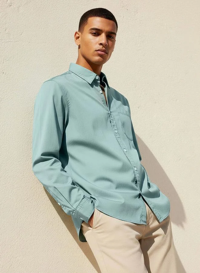 لي كوبر Lee Cooper Men Regular Fit Collar Long Sleeves Shirt