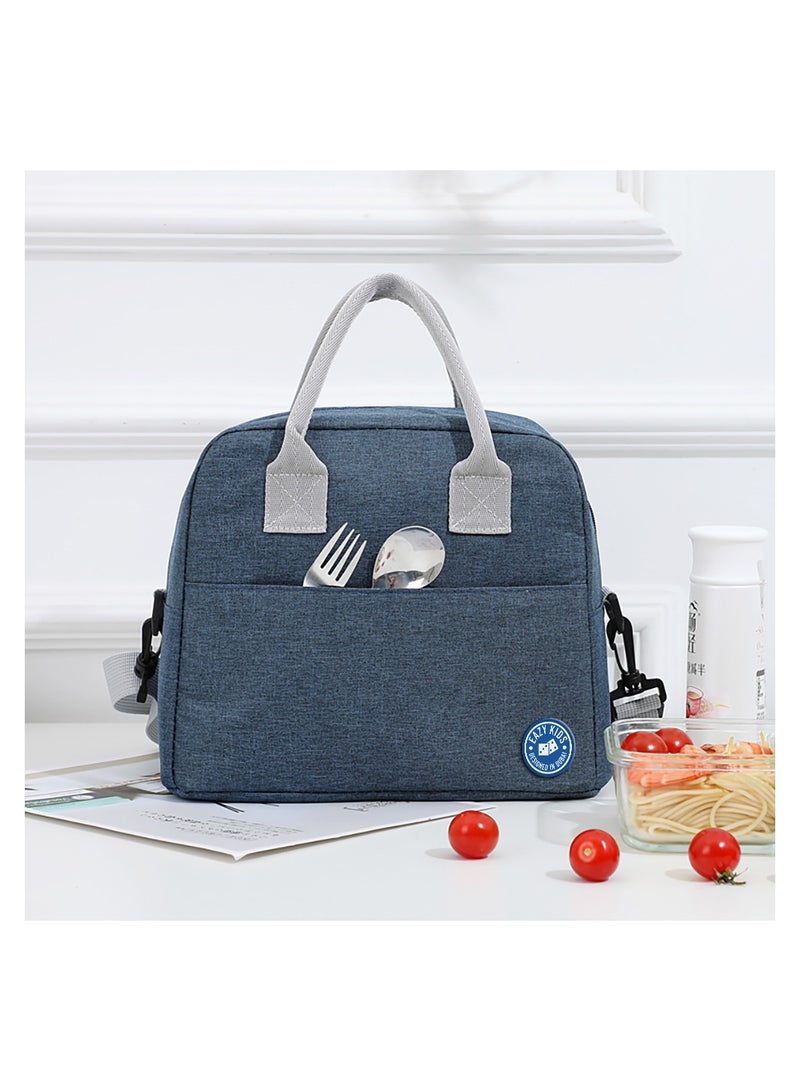 Eazy Kids Dinosaur 6/4 Compartment Bento Lunch Box w/ Lunch Bag-Blue - Image 3