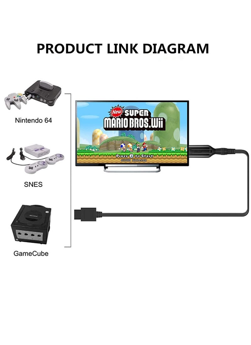 Y&D - Wii to HDMI Converter 1080P Adapter Output Video Support for Monitor TV Projector Computer Speakers Headphones - Image 1