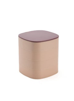 fashionhome Portable 4 Layer 360 Degree Rotating Jewelry Storage Organizer Box with Mirror for Earrings Ring Bracelet Lipstick  - Image 3