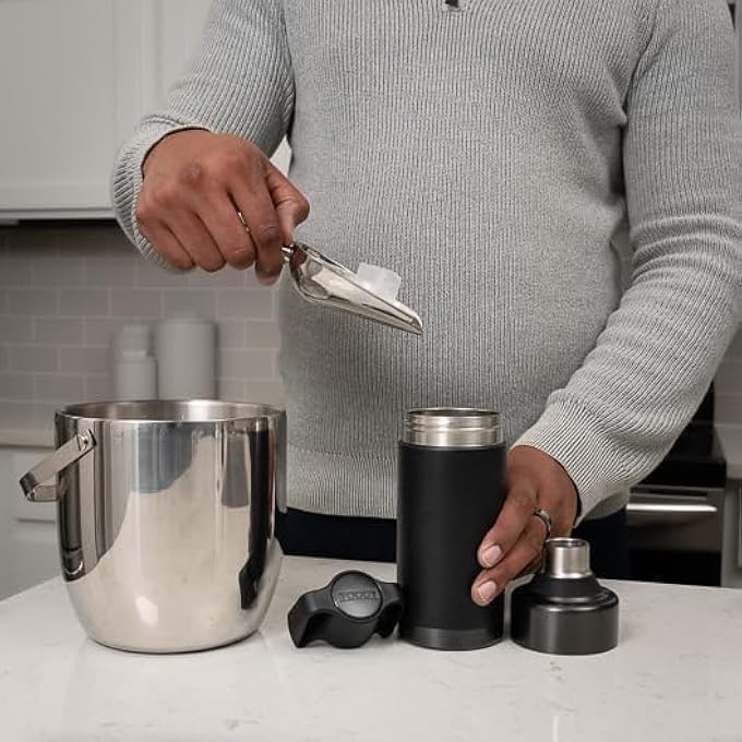 تودي Go BrewerTravel Cold Brew Coffee and Tea Maker I مزدوج الجدران والمكنسة الكهربائية معزولة Portabe 25 أونصة أسود - Image 5