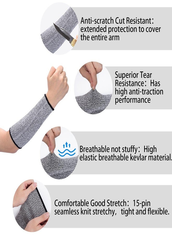 ANCIRS 2 Pairs 22cm Cut Resistant Sleeves for Arm Protection, Protective Arm Sleeve Guards for Dog Bite, Cooking, Sun Exposure Burn- Grey - Image 3
