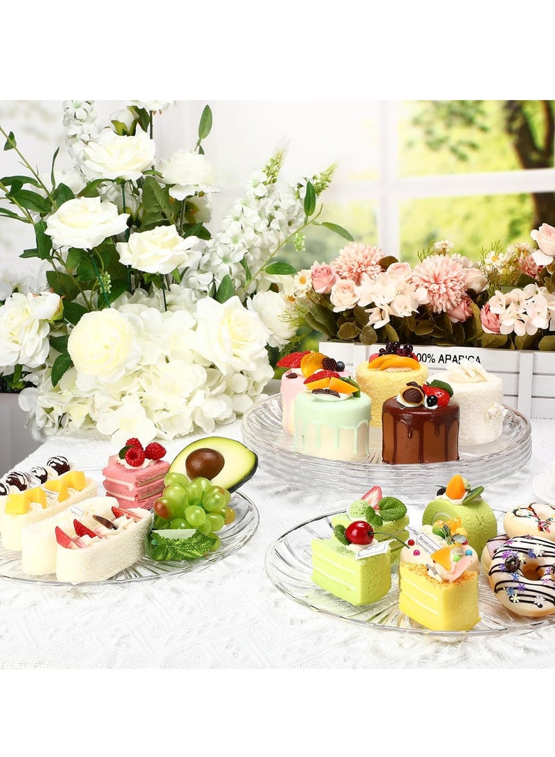 Zikra 5 Pcs Plastic Serving Trays - 12 Inch Round Clear Trays, Crystal Food Platters for Valentine's Day Birthday Parties Weddings - Ideal for Cake Cookies Fruits - Image 5