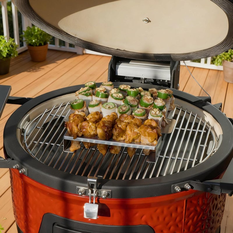 Skyflame Jalapeno Grill Rack with Handle and Chili Pepper Corer Tool - Large 36 Holes Capacity Stainless Steel Drumstick Chicken Wings Roaster for BBQ Smoker and Oven - Image 2