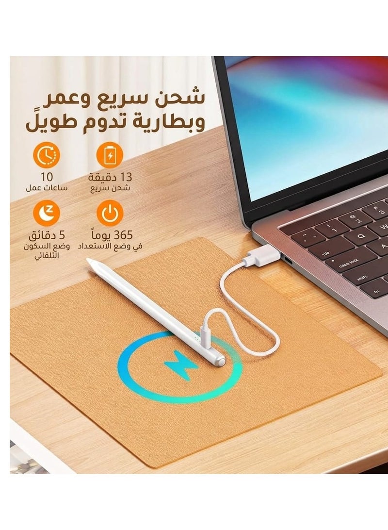 باروكس قلم ايباد ستايلس ذكي احترافي متوافق مع جميع أجهزة iPad من 2018 حتى 2026 –)- يدعم الجيل 11 وiPad A16 والجيل العاشر والتاسع والثامن والسابع والسادس وiPad Pro وiPad Air وiPad Mini – كتابة دقيقة وسلسة بدون تأخير – يدعم راحة اليد (Palm Rejection) – شحن سريع  خلال  دقايق– بطارية تدوم حتى 10 ساعة – تشغيل باللمس – يشمل 2 رؤوس إضافية – مخصص لأجهزة الايباد فقط وغير متوافق مع أجهزة أندرويد مثلا لايدعم هواوي وهونر - Image 4