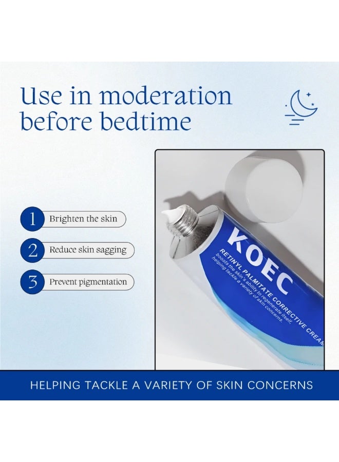 KOEC كريم تصحيح ريتينيل بالميتات للوجه 70 مل لمكافحة الشيخوخة وتقليل التجاعيد ومنع ظهور حب الشباب وفرط التصبغ للعناية بالبشرة للحصول على بشرة ناعمة ومتألقة كريم ريتينول - Image 2