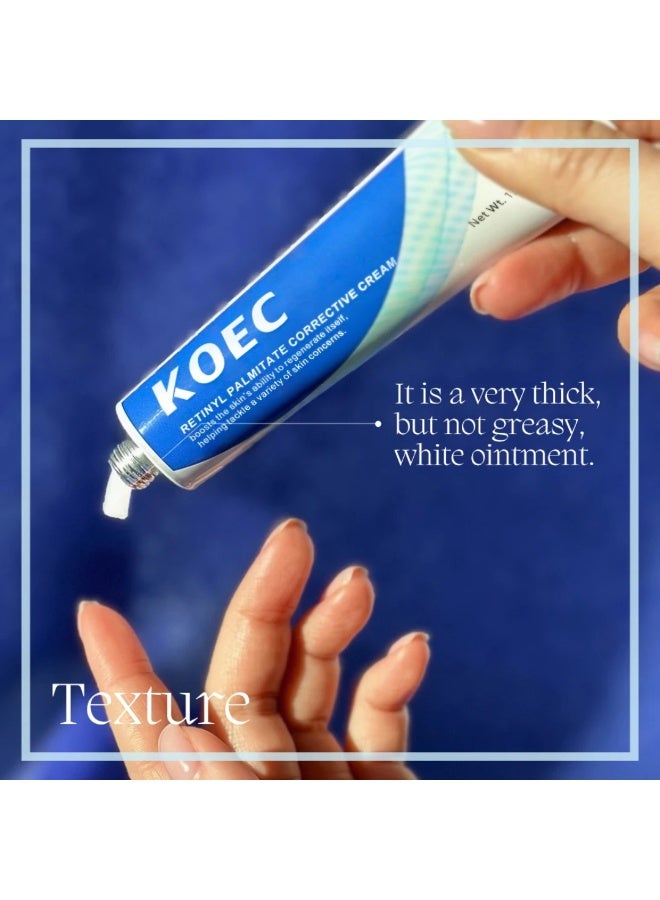 KOEC كريم تصحيح ريتينيل بالميتات للوجه 70 مل لمكافحة الشيخوخة وتقليل التجاعيد ومنع ظهور حب الشباب وفرط التصبغ للعناية بالبشرة للحصول على بشرة ناعمة ومتألقة كريم ريتينول - Image 5