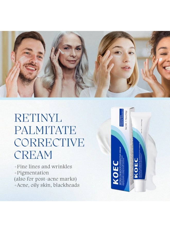 KOEC كريم تصحيح ريتينيل بالميتات للوجه 70 مل لمكافحة الشيخوخة وتقليل التجاعيد ومنع ظهور حب الشباب وفرط التصبغ للعناية بالبشرة للحصول على بشرة ناعمة ومتألقة كريم ريتينول - Image 3