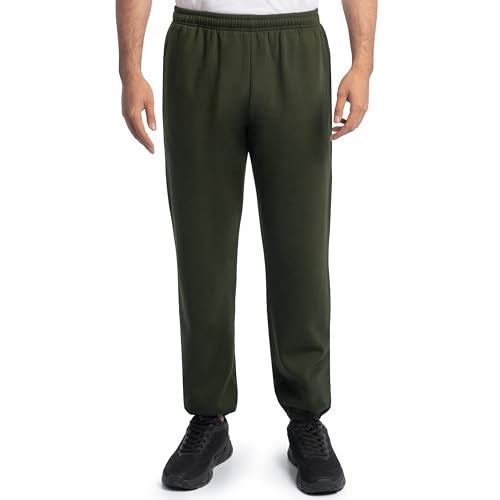 Fruit of the Loom Men's Eversoft Fleece Sweatpants with Pockets, Moisture Wicking & Breathable, Sizes S-4X, Elastic Bottom-Duffle Bag Green, Medium - Image 1