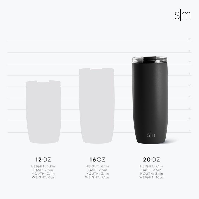 Simple Modern كوب السفر البسيط الحديث مع غطاء قابل للطي | كوب حراري معزول من الفولاذ المقاوم للصدأ للقهوة المثلجة | هدايا للنساء والرجال | مجموعة فويجر | 20 أونصة | زجاج البحر الحكيم - Image 3