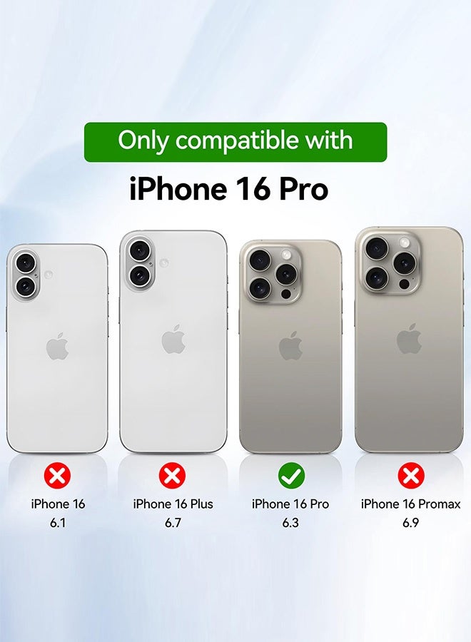 Tersely Magnetic Case for iPhone 16 Pro,Compatible with MagSafe,Scratch-Resistant,Anti-Scratch Translucent Matte Back Phone Cover - Black - Image 2