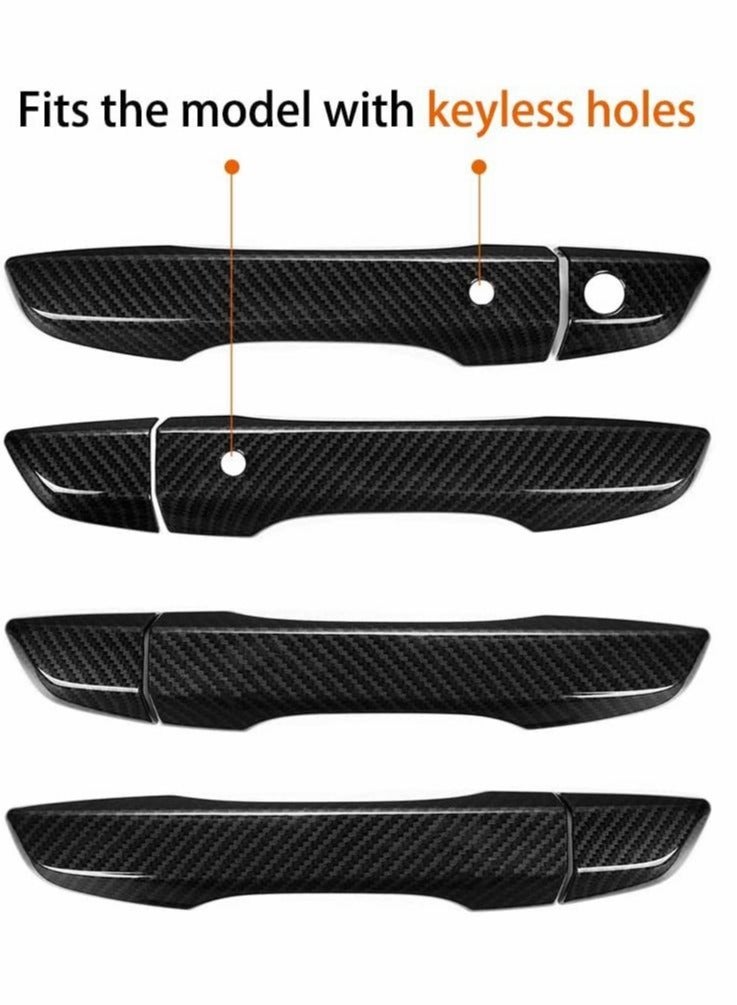 SYOSI Car Door Handle Carbon Fiber Pattern Left hand Drive Handle for 10th Gen Civic Carbon Fiber Style Door Handle Cover for Honda Civic Abs Black - Image 2