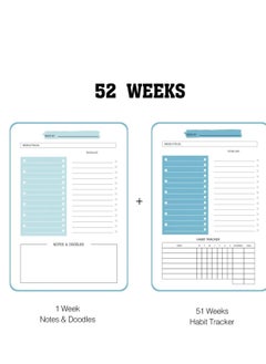 BLUE CORAL Daily Weekly Plan Schedule Organizer Notebook Weekly Goal Habit Schedule Office School Supplies, Blue  - Image 3