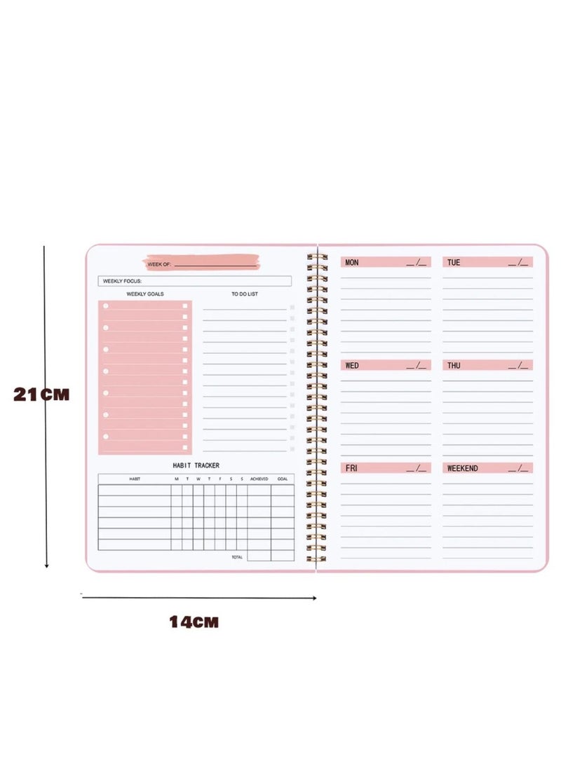 BLUE CORAL Daily Weekly Plan Schedule Organizer Notebook Weekly Goal Habit Schedule Office School Supplies, Blue  - Image 4