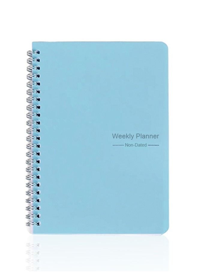 BLUE CORAL Daily Weekly Plan Schedule Organizer Notebook Weekly Goal Habit Schedule Office School Supplies, Blue  - Image 1