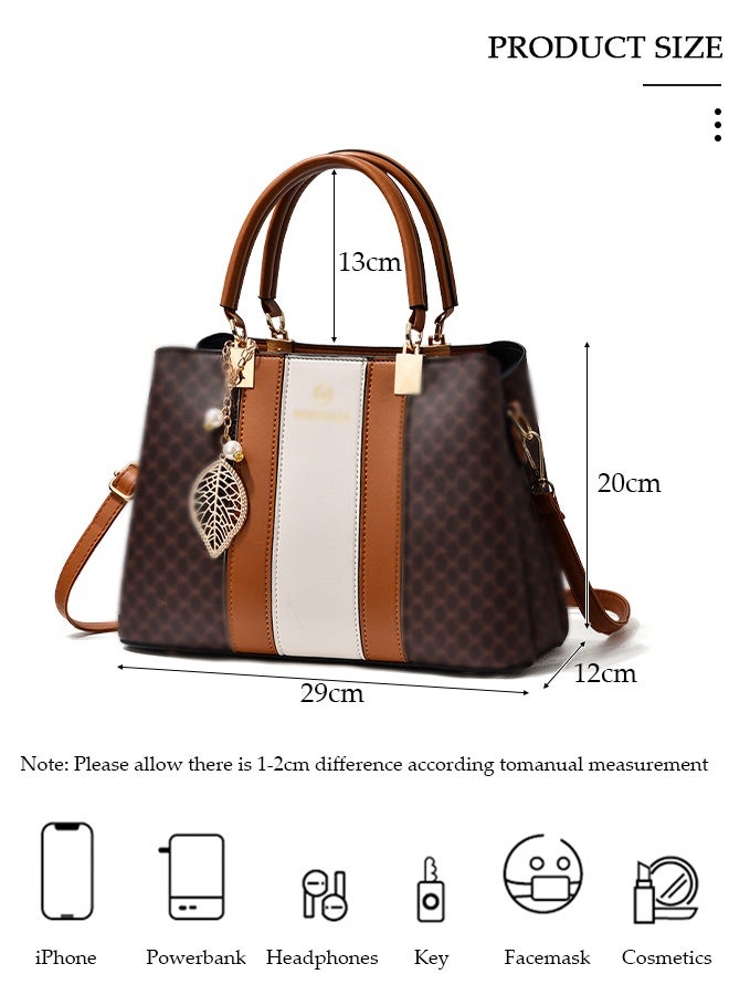 DUNISO Crossbody Purses And Handbags For Women,Large Capacity Pu Leather Tote With Top Handle, Printed And Color Matching Satchel With Zipper,Shoulder Bags For Travel And Daily Life,Earth - Image 2