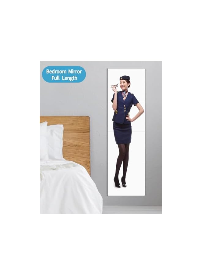 The Bros Shatterproof Wall Mirror, 4 Pcs 30cmX30cm Plexiglass Gym Mirrors, Full Length Extra Thick Workout Mirrors Safe for Home, Self Adhesive Frameless Wall Mirror for Bedroom, Living Room - Image 3