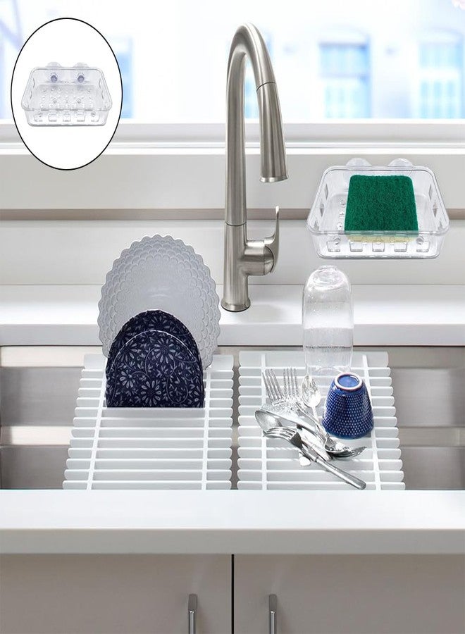Capiant 1 Pack Suction Cup Soap Dish Holder Soap Case Clear Acrylic Plastic Wall Mounted Shower Soap Holder Bathroom Kitchen Accessory Securely Holds Bar Soap, Sponge, and Toiletries - Image 3