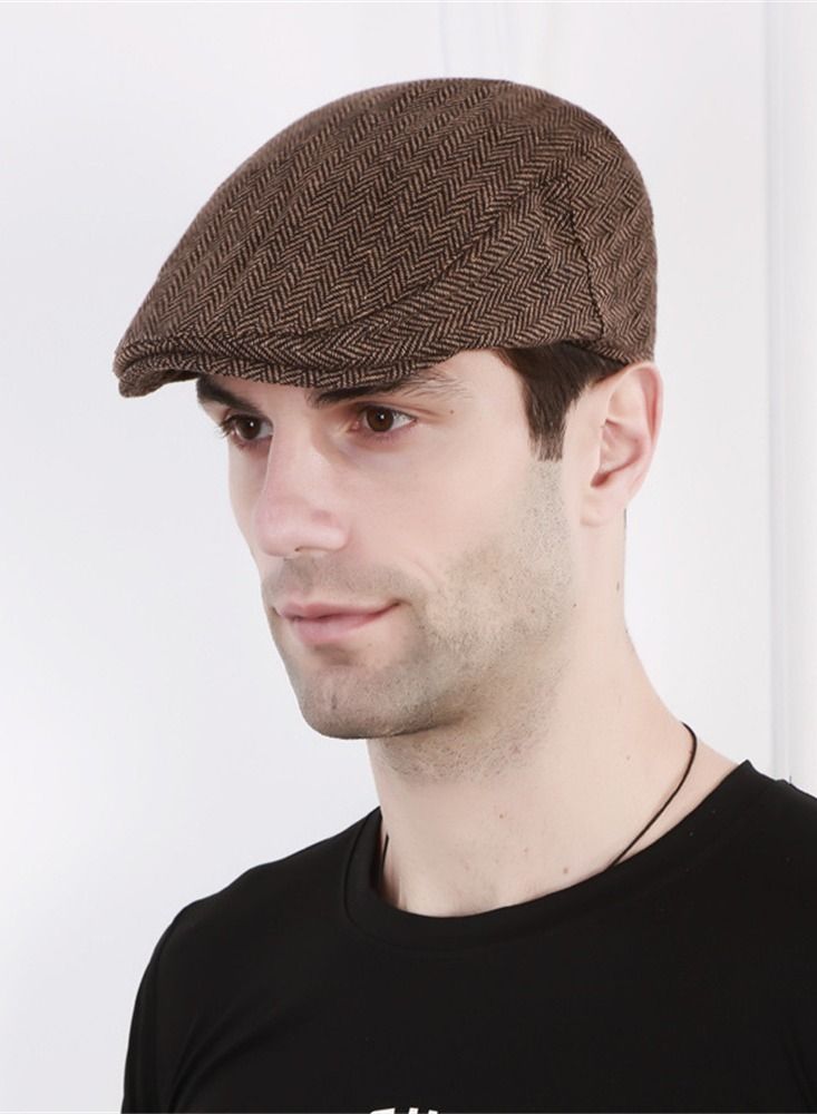 Loquat Herringbone Niberet For Men Travel Sun Protection Hat Brown  - Image 1