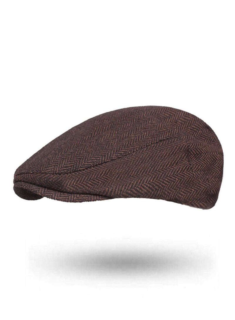 Loquat Herringbone Niberet For Men Travel Sun Protection Hat Brown  - Image 2
