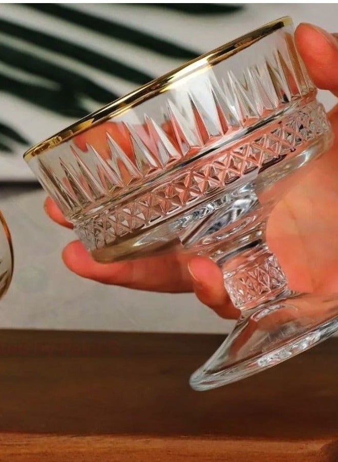 Pasabahce 2-Piece Elysia Golden Touch Ice Cream Bowl, 250 ml Clear 250ml - Image 3