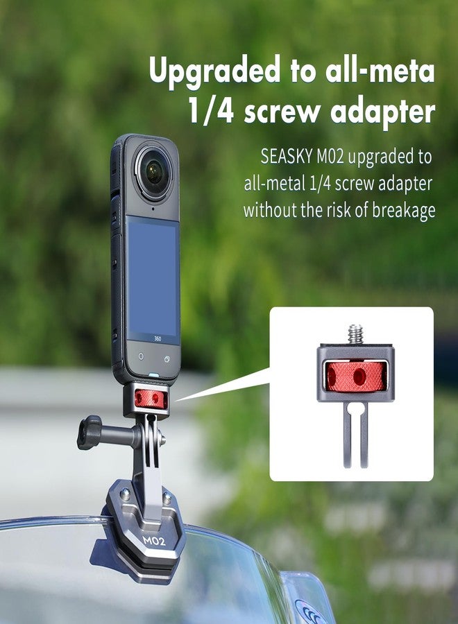 SEASKY M02 All Aluminum Metal Motorbike Motorcycle Windscreen Clamp Mount Accessories for Gopro Hero 13 12 11 10 9 8 7 for DJI Action 5 4 3 2 for insta360 X5 X4 X3 X2 Ace Pro 2 Sports Action Camera - Image 3