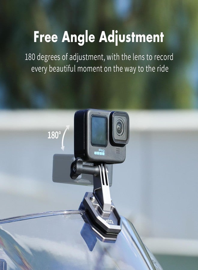 SEASKY M02 All Aluminum Metal Motorbike Motorcycle Windscreen Clamp Mount Accessories for Gopro Hero 13 12 11 10 9 8 7 for DJI Action 5 4 3 2 for insta360 X5 X4 X3 X2 Ace Pro 2 Sports Action Camera - Image 4