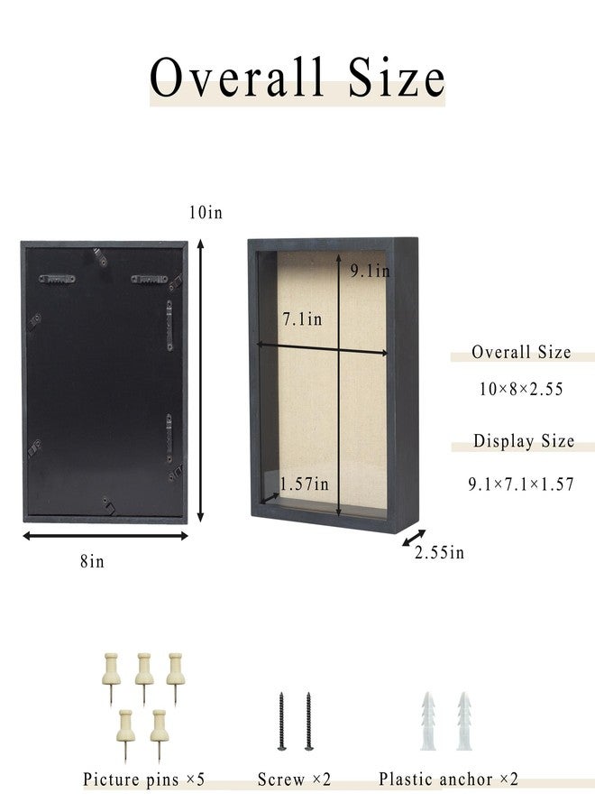 Increased Fire Shadow Box Frame 8x10 Shadow Box Display Case with Linen Back of Awards Memorabilia Flower, Pictures, Keepsakes、Bouquet、Medals and More Photos Memory Box Black - Image 5