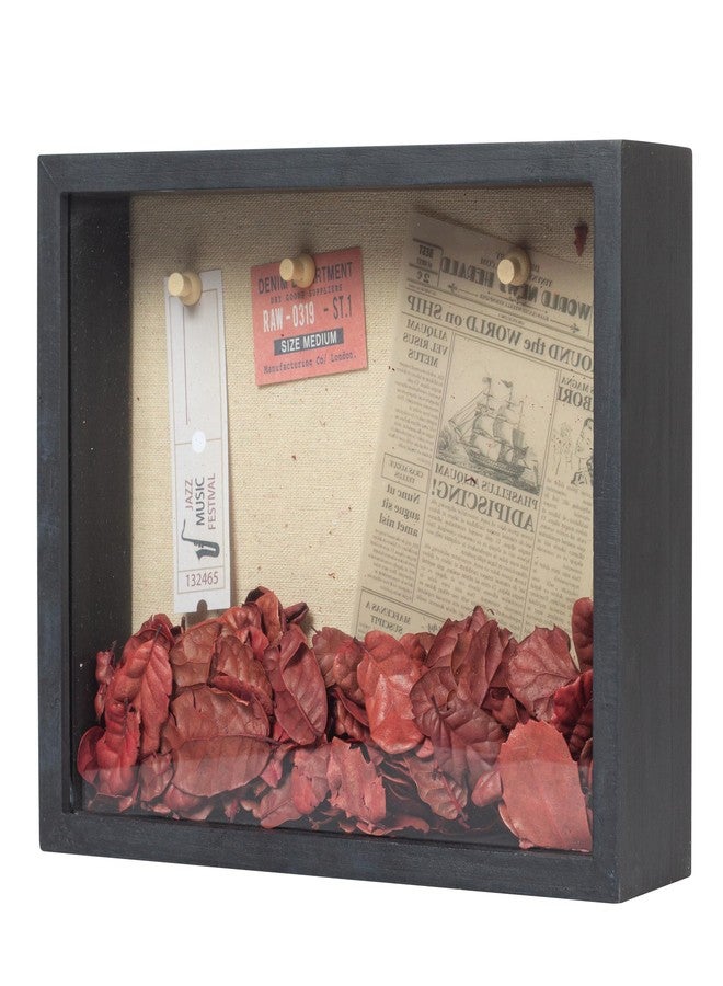 Increased Fire Shadow Box Frame 8x10 Shadow Box Display Case with Linen Back of Awards Memorabilia Flower, Pictures, Keepsakes、Bouquet、Medals and More Photos Memory Box Black - Image 1