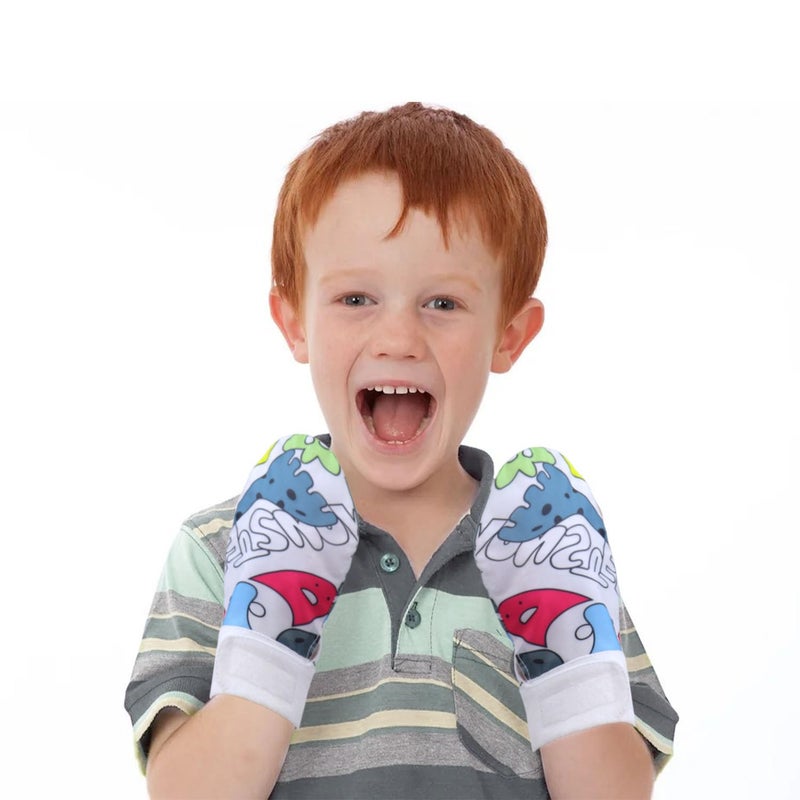 2 Pcs Waterproof Sensory Chew Gloves Chewing Mittens for Special Needs Autism Gloves for Autism ADHD Oral Motor Boys and Girls