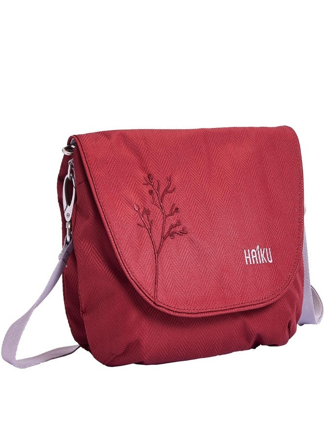 HAIKU Bliss Eco-Friendly RFID Blocking Travel Crossbody Saddle Bag, Rosewood - Image 3