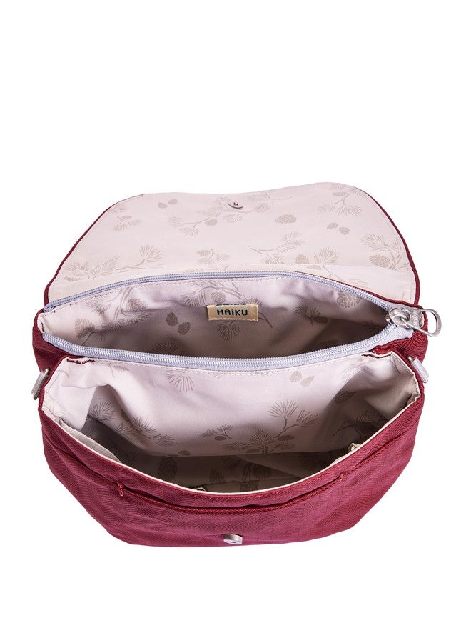 HAIKU Bliss Eco-Friendly RFID Blocking Travel Crossbody Saddle Bag, Rosewood - Image 5