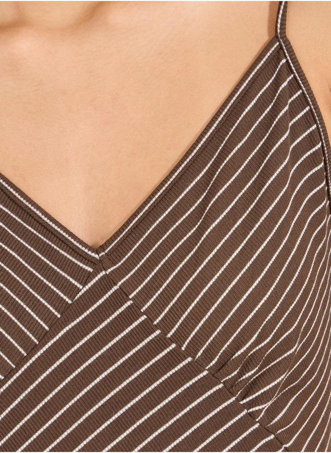 Styli Backless Striped Strappy Maxi Dress  - Image 3