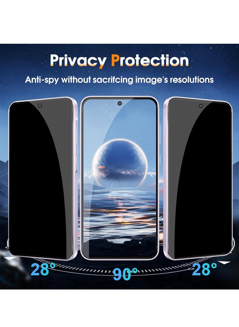 BORTONY Samsung Galaxy A55 5G Privacy Tempered Glass 9H Hardness Anti Spy Tempered Glass Anti-Scratch Pack of 2 Privacy Screen Protectors and 2 Pieces Camera Protection For Samsung Galaxy A55 5G - Image 2